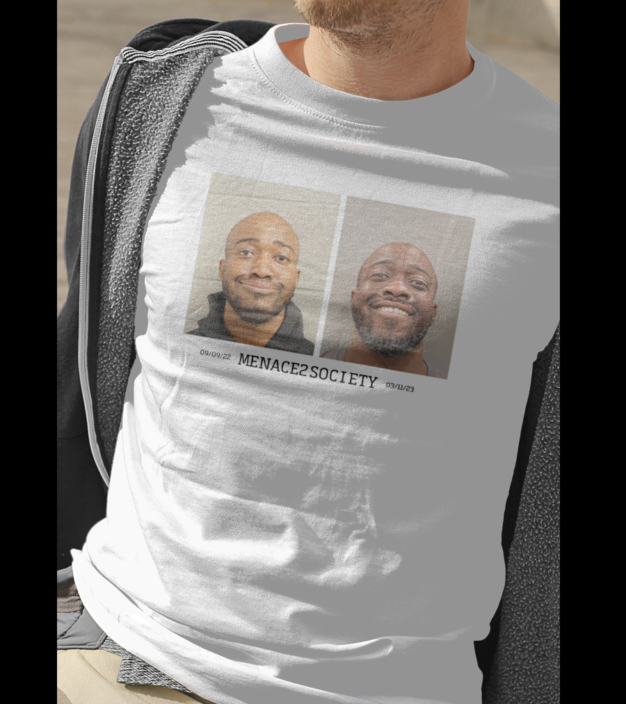 MENACE2SOCIETY Raw Dog It Shot Mugshot Duo T-Shirt