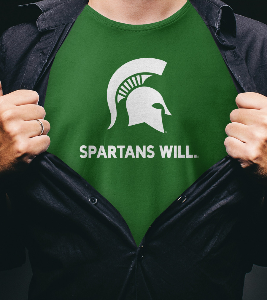 Spartans Will Michigan State Helmet T-Shirt