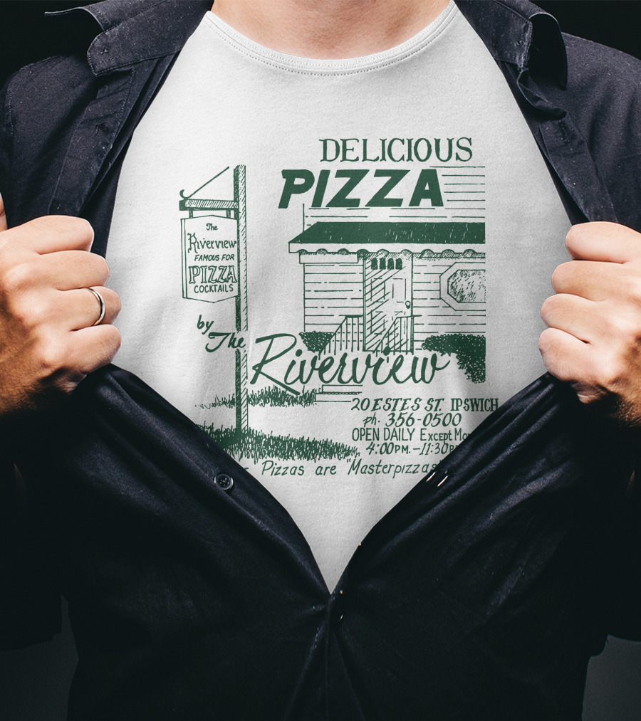 Delicious Pizza By The Riverview Ipswich Open Daily Famous For Pizza Cocktails Masterpizzas T-Shirt