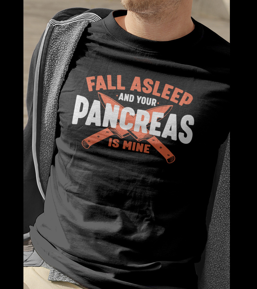 Fall Asleep And Your Pancreas Is Mine Two Crossed Knives T-Shirt