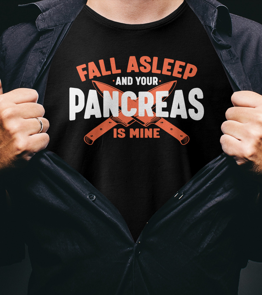Fall Asleep And Your Pancreas Is Mine Two Crossed Knives T-Shirt