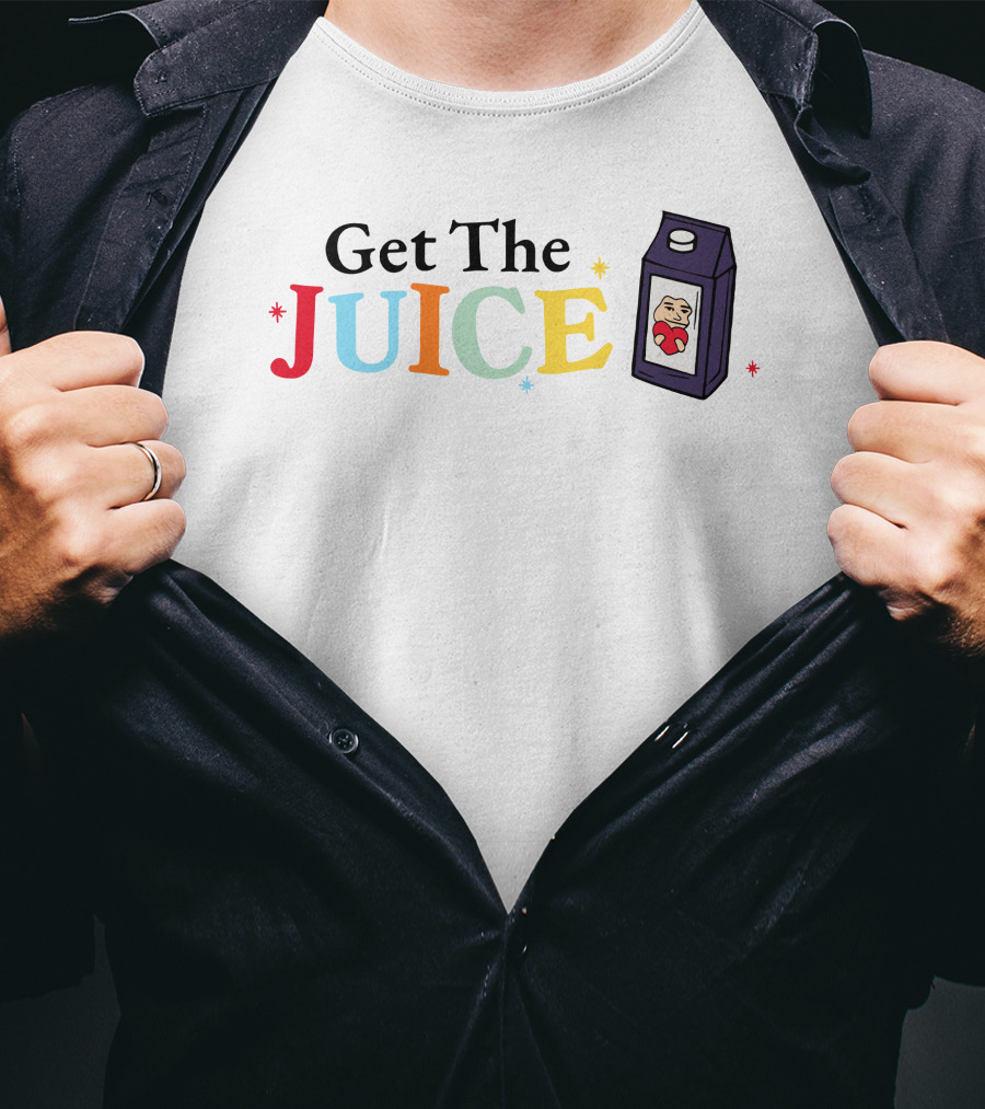 Get The Juice With Cartoon Character Juice Box T-Shirt