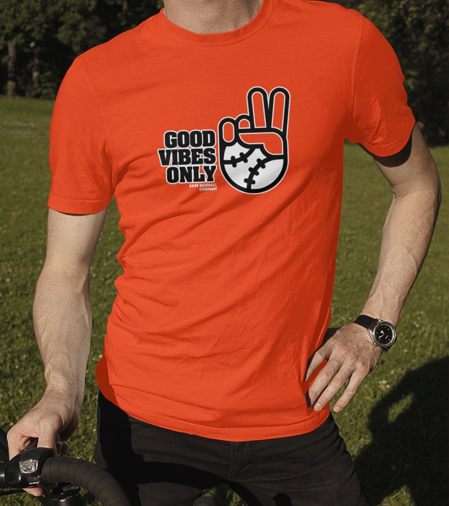 Good Vibes Only Peace Baseball Rake Baseball Company T-Shirt