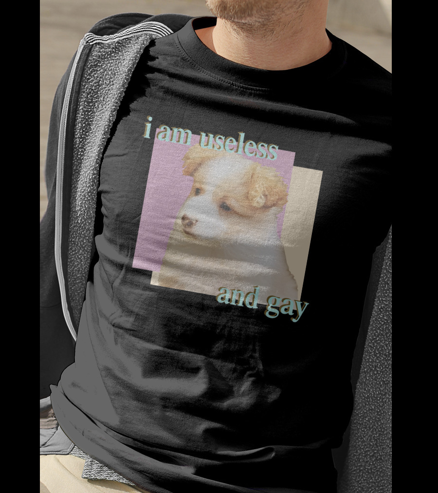 I Am Useless And Gay Fluffy Puppy T-Shirt