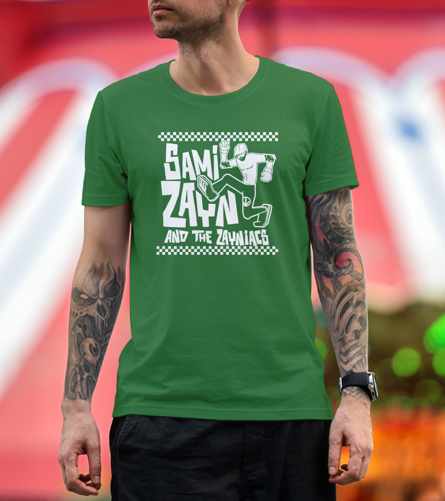 Sami Zayn And The Zayniacs Checkerboard Jumping Person T-Shirt