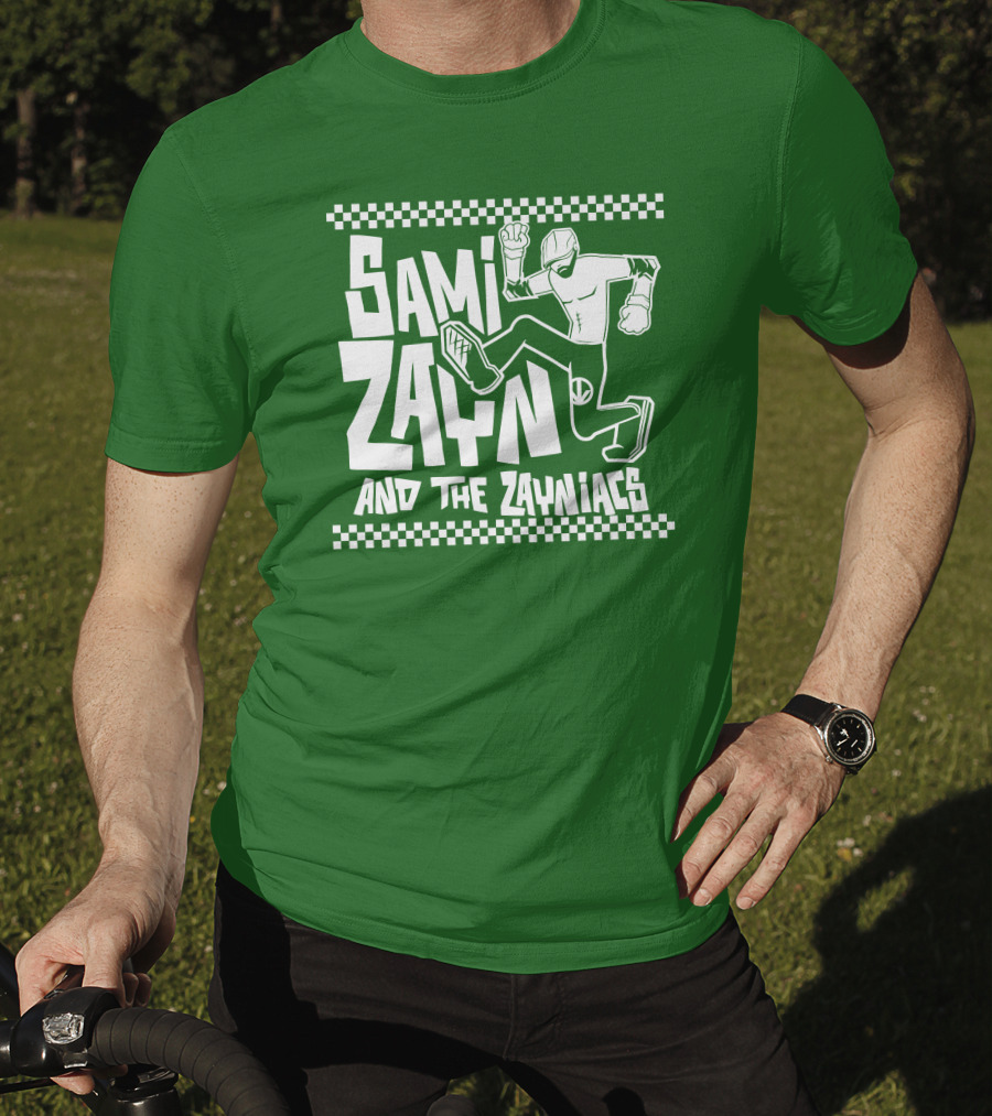 Sami Zayn And The Zayniacs Checkerboard Jumping Person T-Shirt