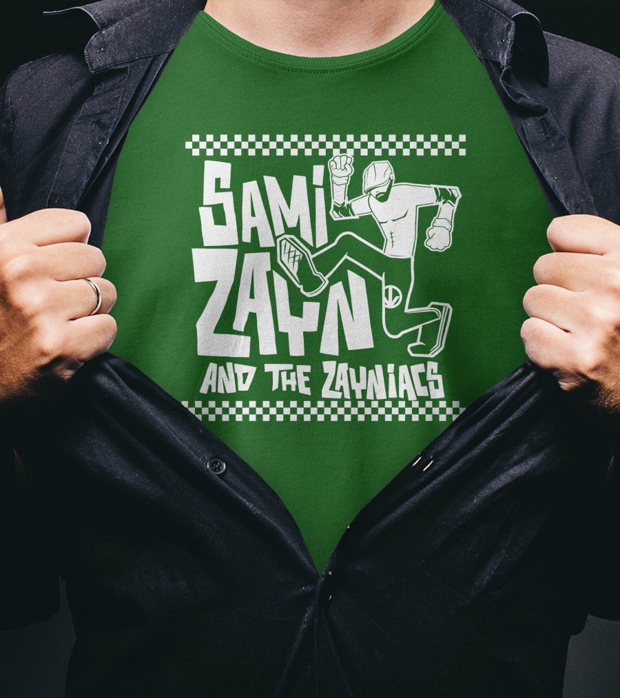 Sami Zayn And The Zayniacs Checkerboard Jumping Person T-Shirt