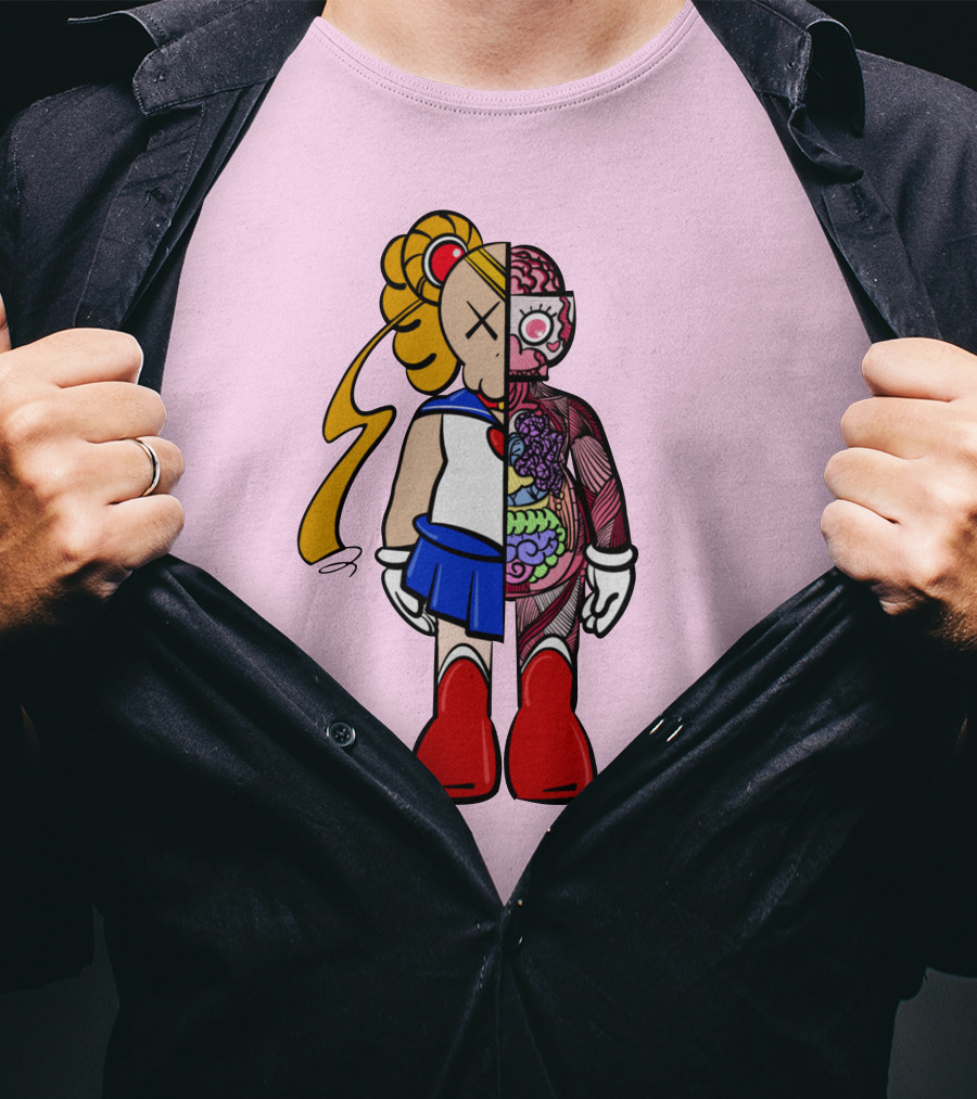 Sailor Kaws Moon Anatomical Hybrid T-Shirt