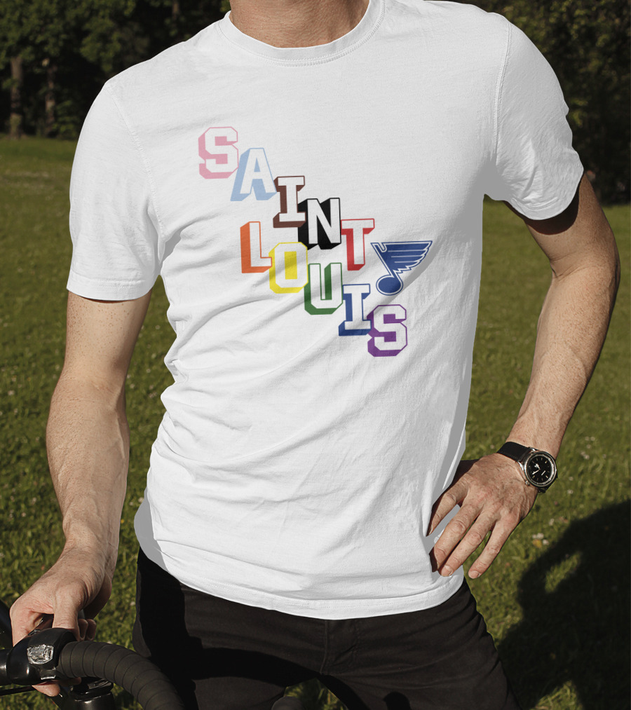 Saint Louis Blues Pride Rainbow Saint Louis T-Shirt