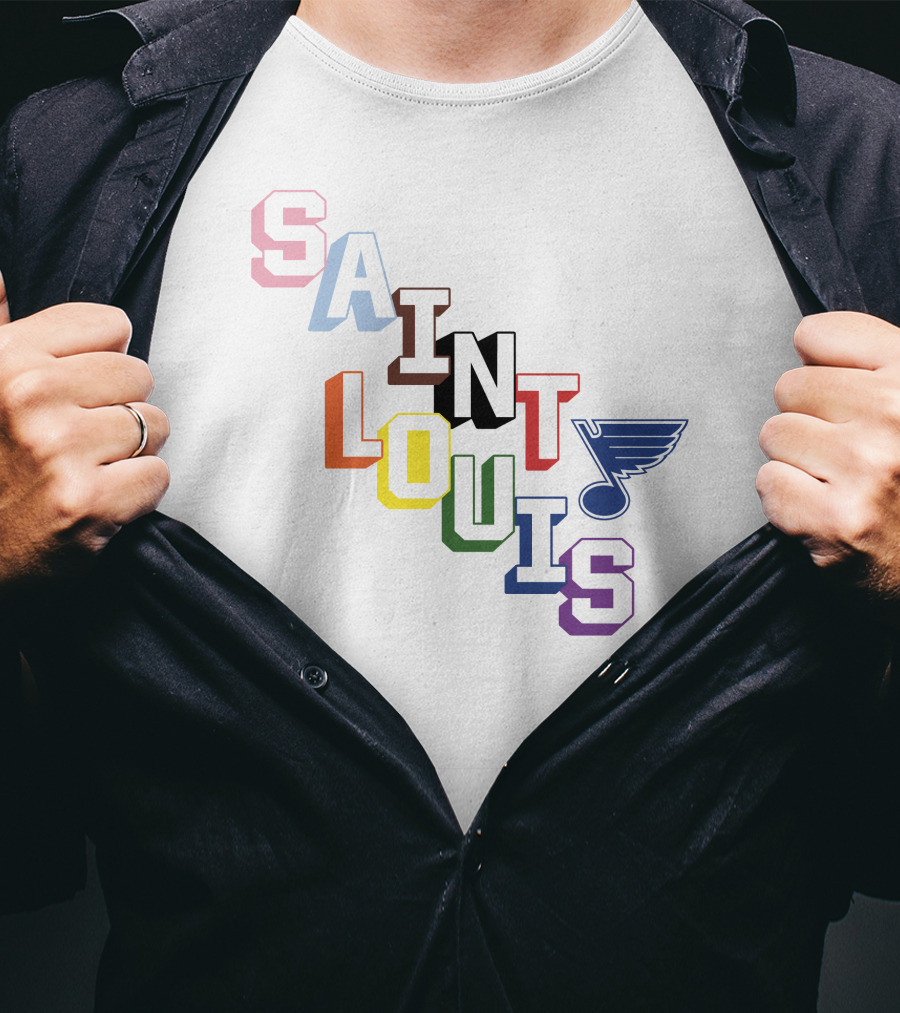 Saint Louis Blues Pride Rainbow Saint Louis T-Shirt