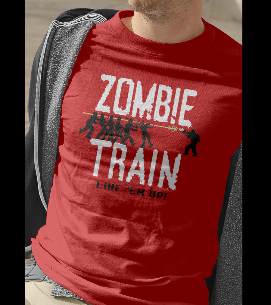 Zombie Train Line 'Em Up Shooter Challenge T-Shirt