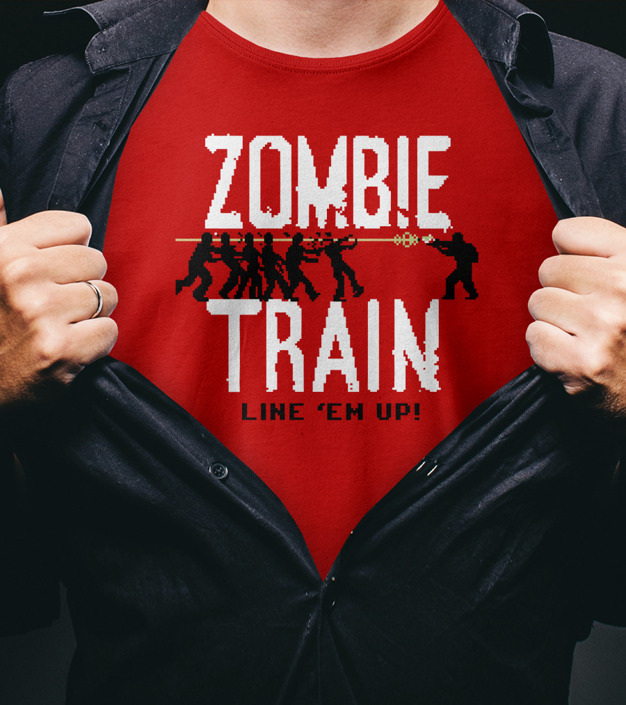 Zombie Train Line 'Em Up Shooter Challenge T-Shirt