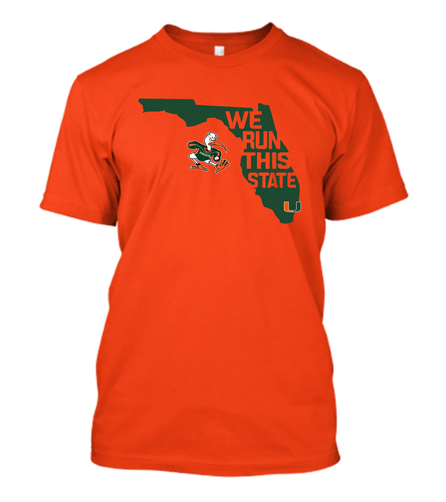 We Run This State Miami Hurricanes Florida Map Vector T-Shirt