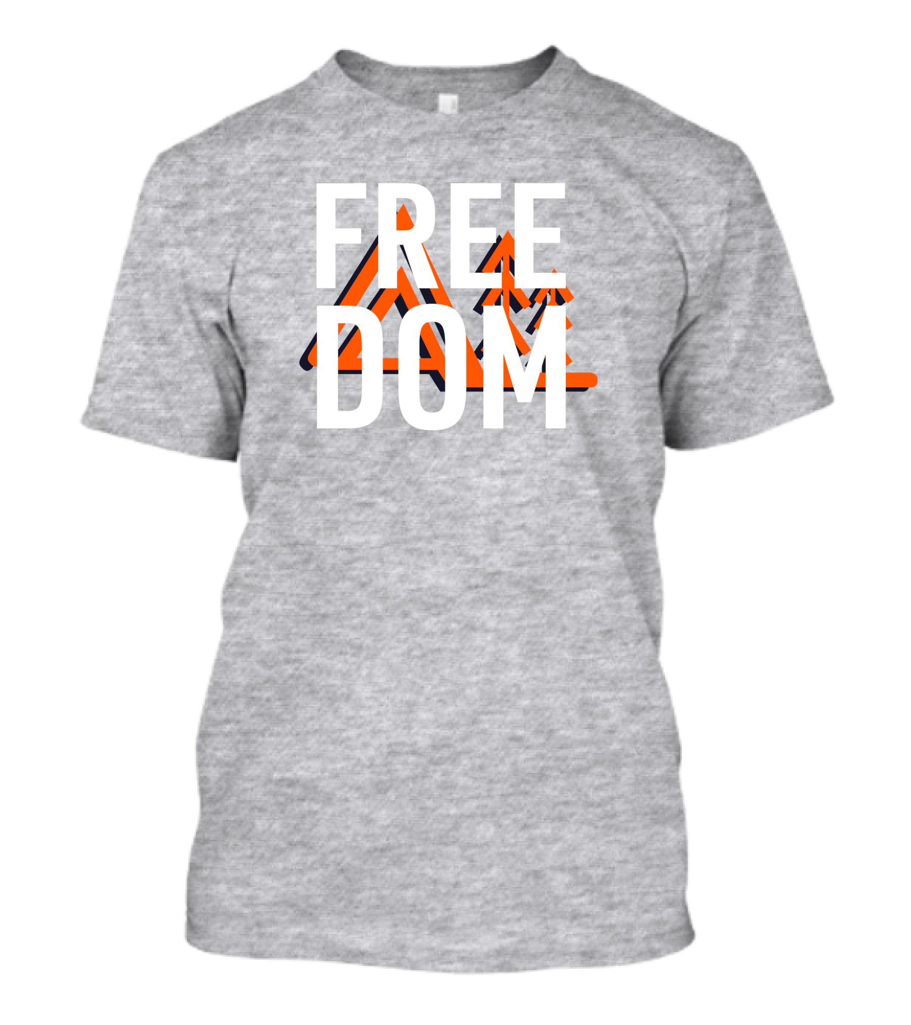 Jim Sterling Free Dom Geometric Triangles Orange Black 3D Effect T-Shirt