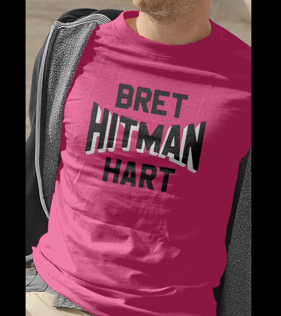 Roots Of Fight Bret Hitman Hart Pink T-Shirt