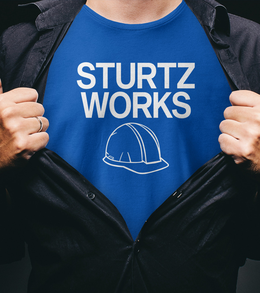 STURTZ WORKS Construction Hard Hat Raygunsite Store T-Shirt