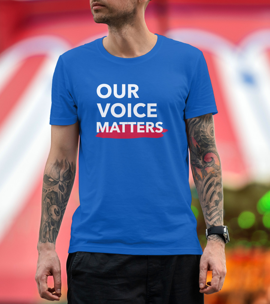 Andrew Cuomo Our Voice Matters Red Brushstroke T-Shirt