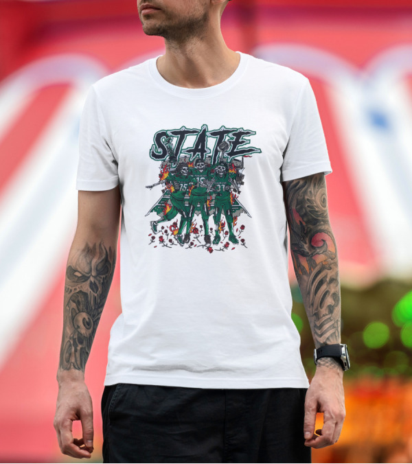 Premium T-Shirt: STATE Michigan State Detroit Inspired Merch T-Shirt STATE Michigan State Detroit Inspired Merch T-Shirt