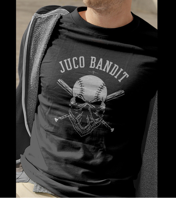 Rotowear Eric Sim Juco Bandit Baseball Skull Crossed Bats T-Shirt