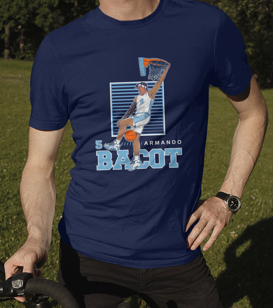 UNC Armando Bacot Dunking Number 5 T-Shirt