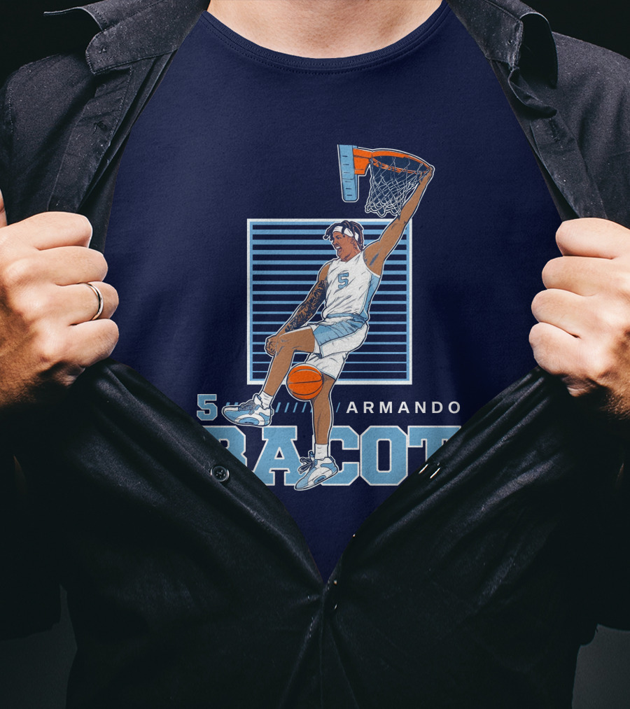 UNC Armando Bacot Dunking Number 5 T-Shirt