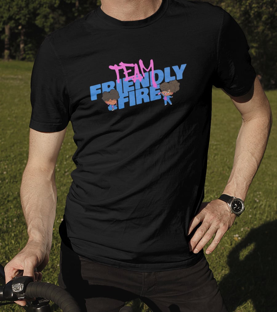 Rooster Teeth Store Team Friendly Fire Cartoon Characters T-Shirt