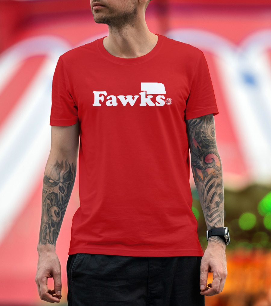 Bbbprinting Fawks Nebraska Outline T-Shirt