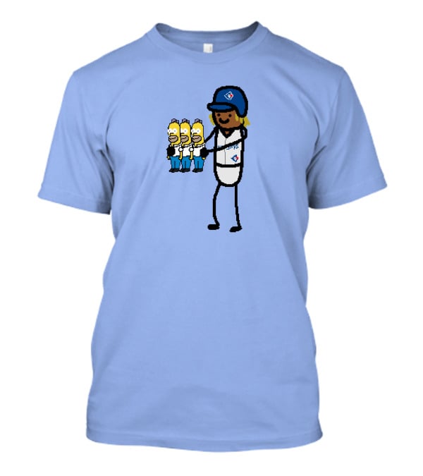 Toronto Blue Jays Vladimir Guerrero Jr. Holding Cartoon Characters And Three Homers T-Shirt