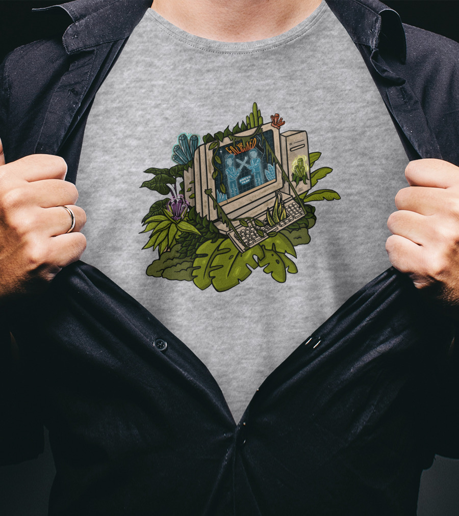 Eazybaked Beats Merch Intertwined Simulated Jungle Computer T-Shirt