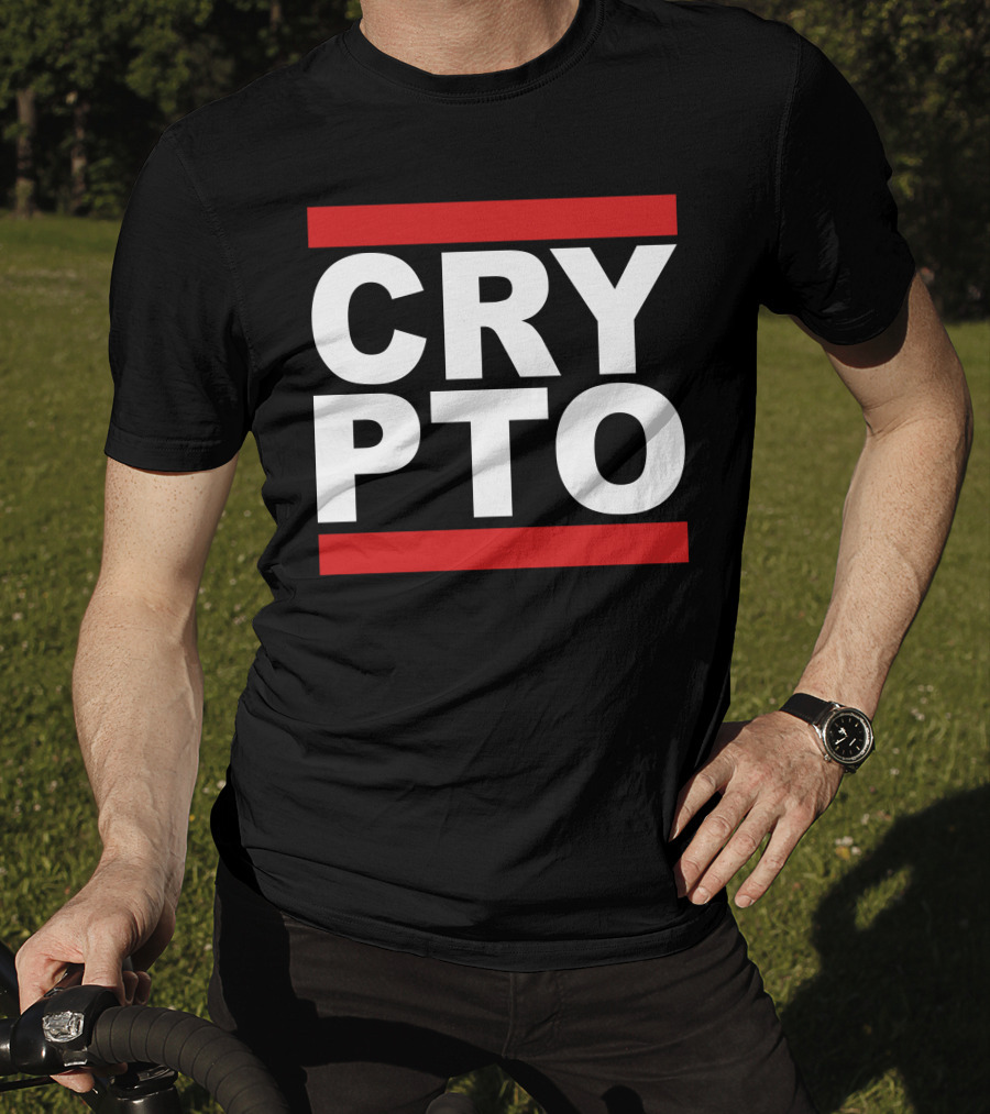 CRYPTO Bold Text Red Accents T-Shirt