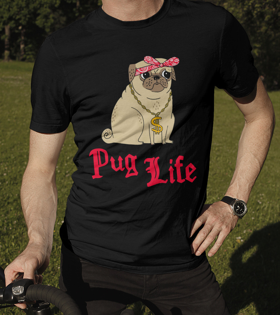Gemma Correll Pug Life Dollar Sign Chain Bandana T-Shirt