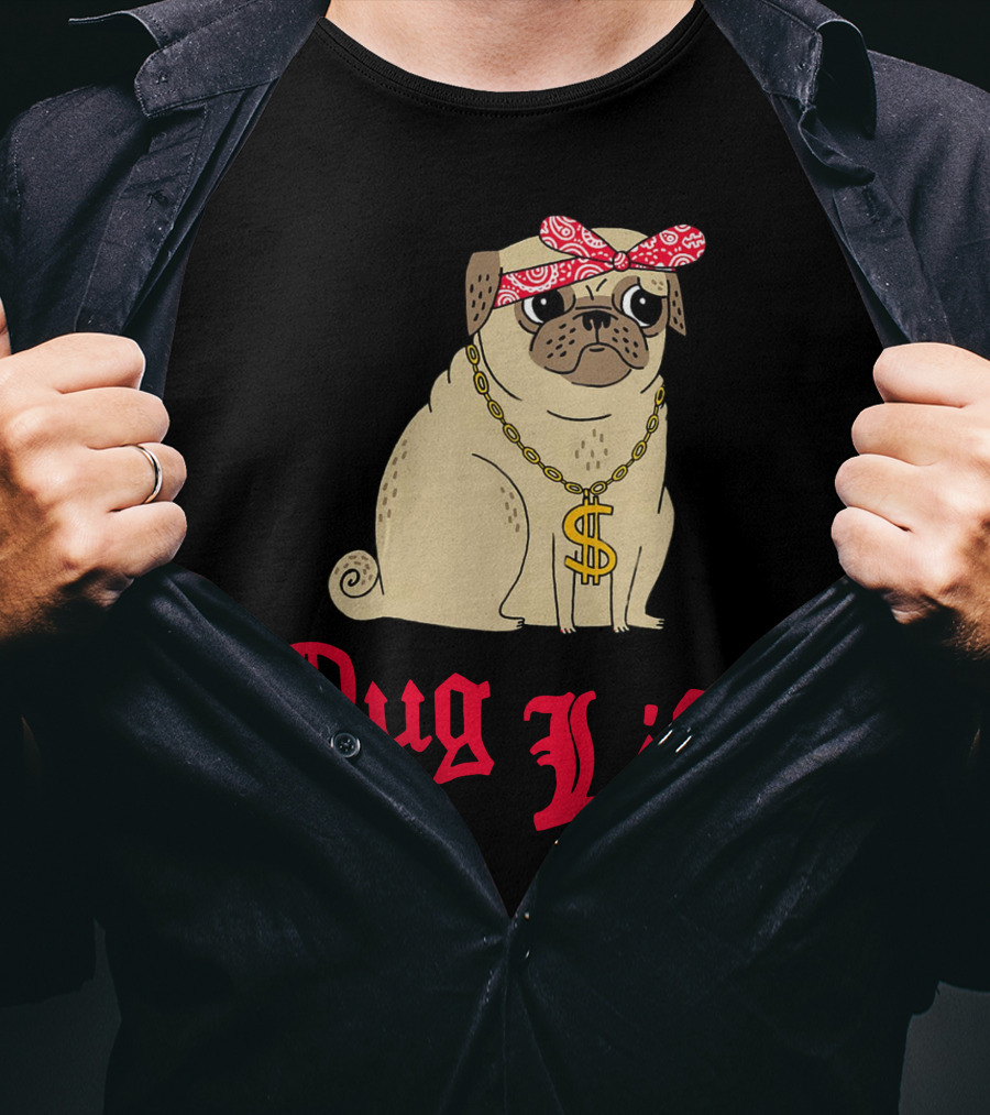 Gemma Correll Pug Life Dollar Sign Chain Bandana T-Shirt