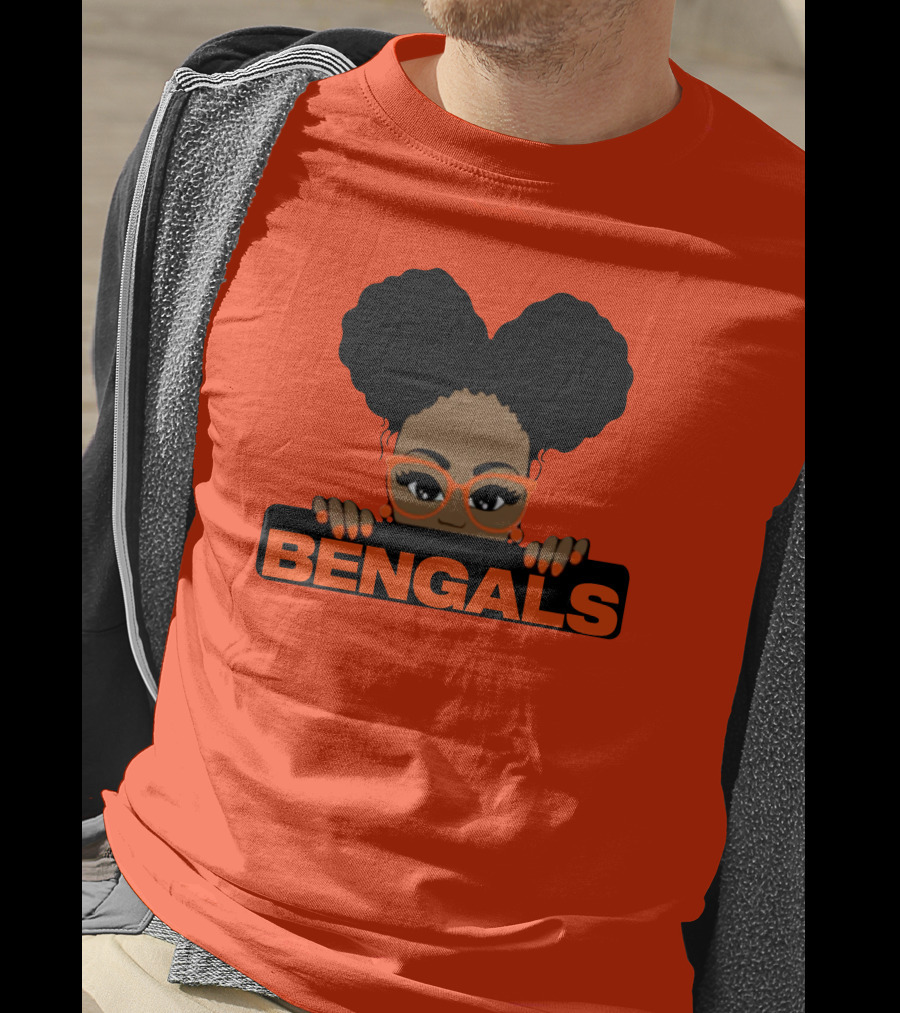 Rare Tagz Merch Bengals Girls Bengals Fanatic Afro T-Shirt