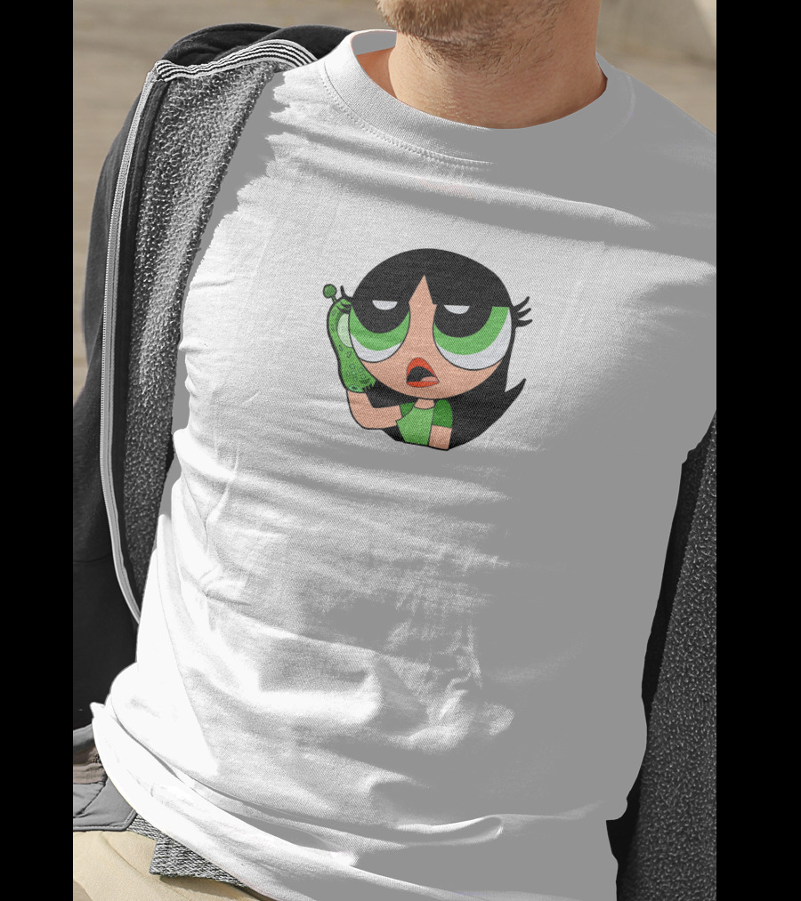The Powerpuff Girls Buttercup Talking To Broccoli Phone Animation T-Shirt