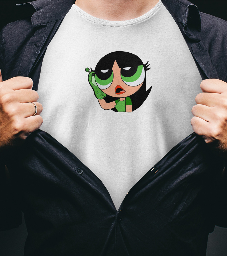 The Powerpuff Girls Buttercup Talking To Broccoli Phone Animation T-Shirt