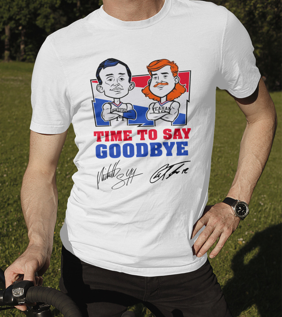 Mitch And Teahan Time To Say Goodbye Signatures And Cartoon Characters T-Shirt