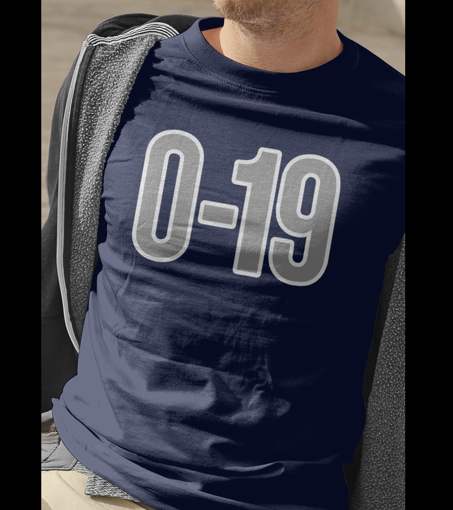 Casual Hoya Celebrate Georgetown's Record 0 19 Navy Blue T-Shirt