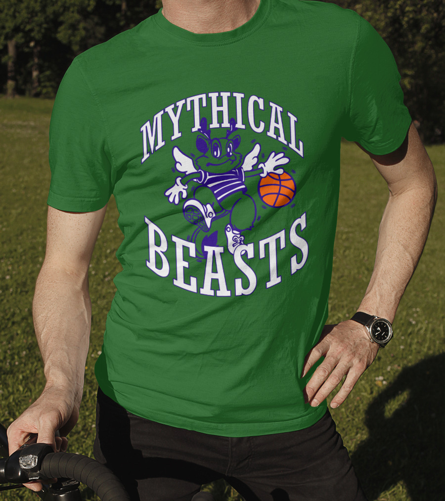 Mythical Beasts 90's B Ball Wings And Hoops T-Shirt