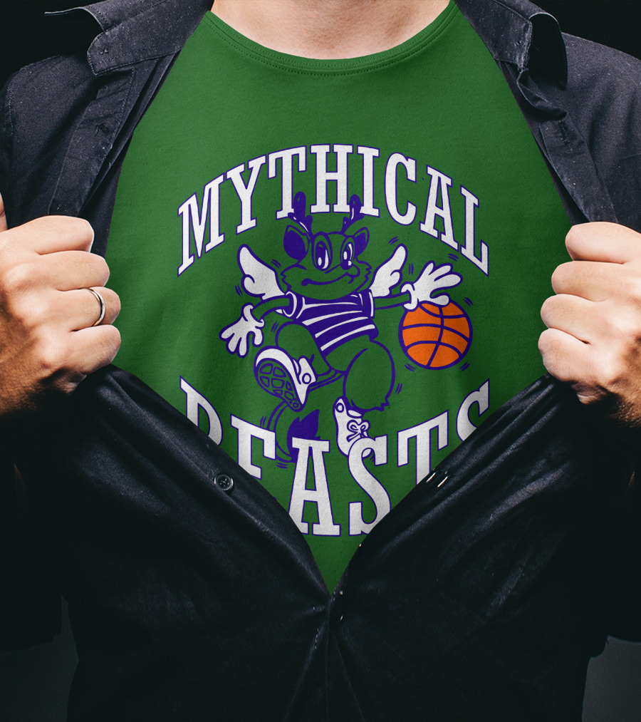 Mythical Beasts 90's B Ball Wings And Hoops T-Shirt