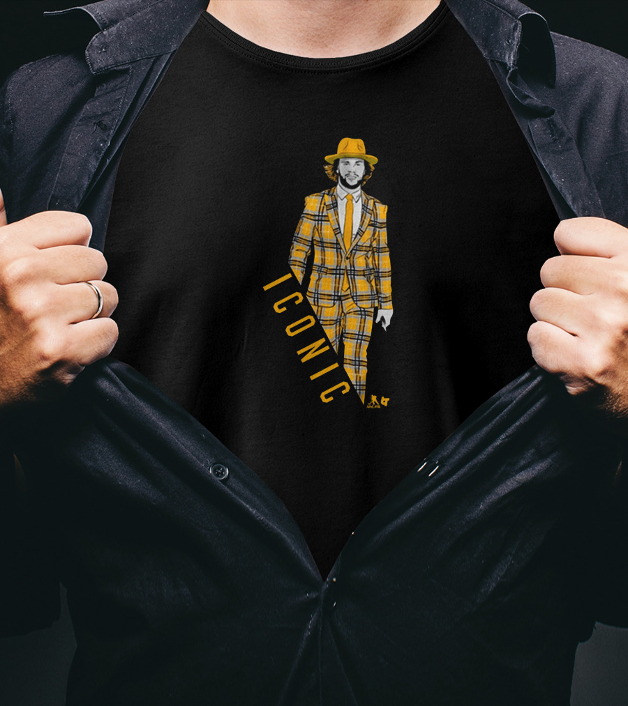 Bostonpro Shop David Pastrnak Iconic Plaid Suit T-Shirt