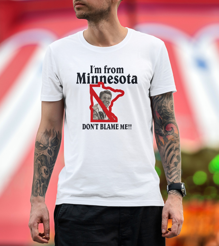 5Starvintage I'm From Minnesota Don't Blame Me Map Outline T-Shirt