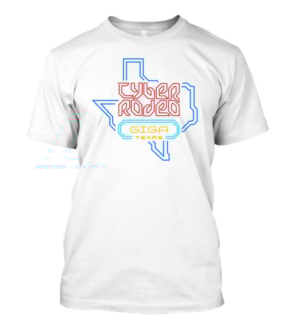 Elon Musk Cyber Rodeo Giga Texas Neon Outline T-Shirt