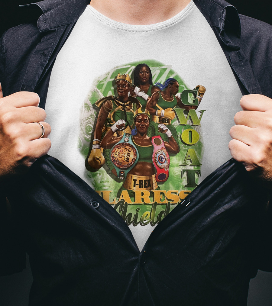 Claressa Shields GWOAT T-Rex Boxing Champion T-Shirt