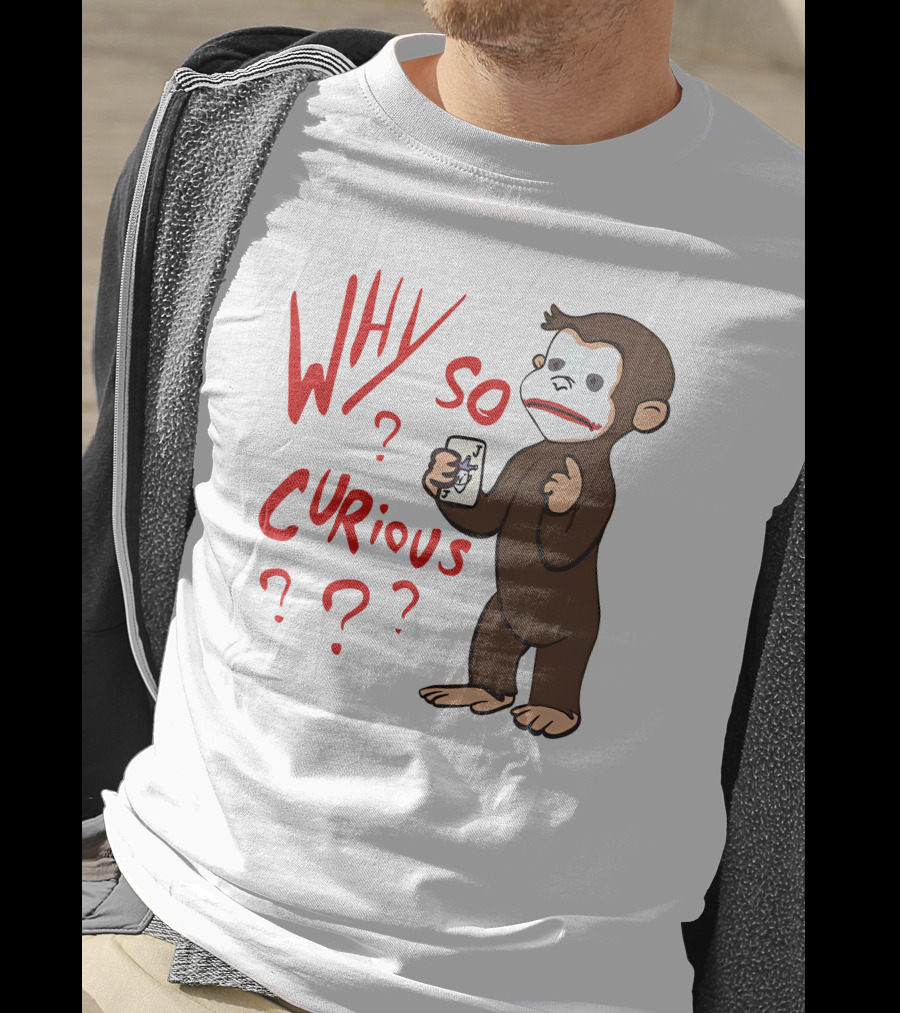 Lucca International Merch Why So Curious Curious George Joker Card T-Shirt