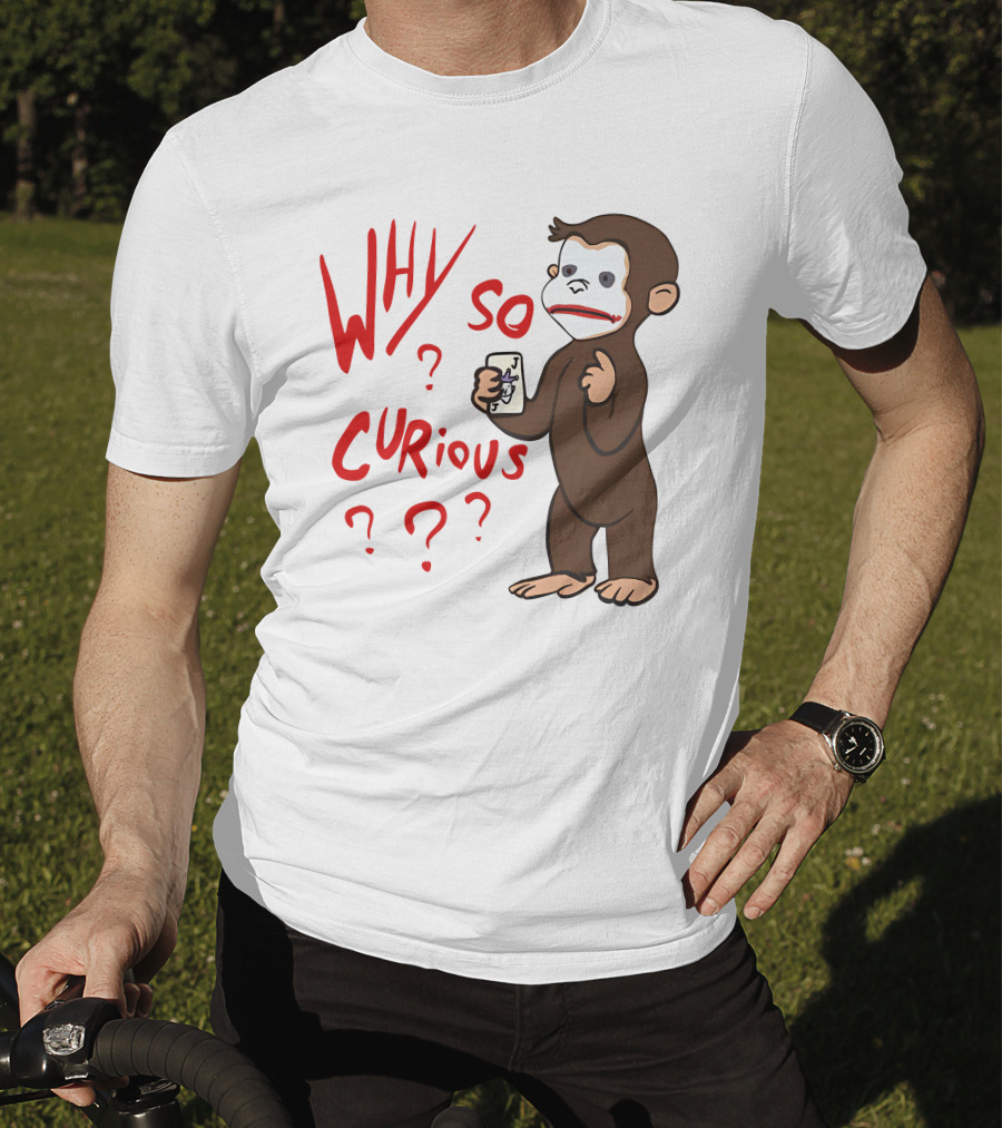 Lucca International Merch Why So Curious Curious George Joker Card T-Shirt