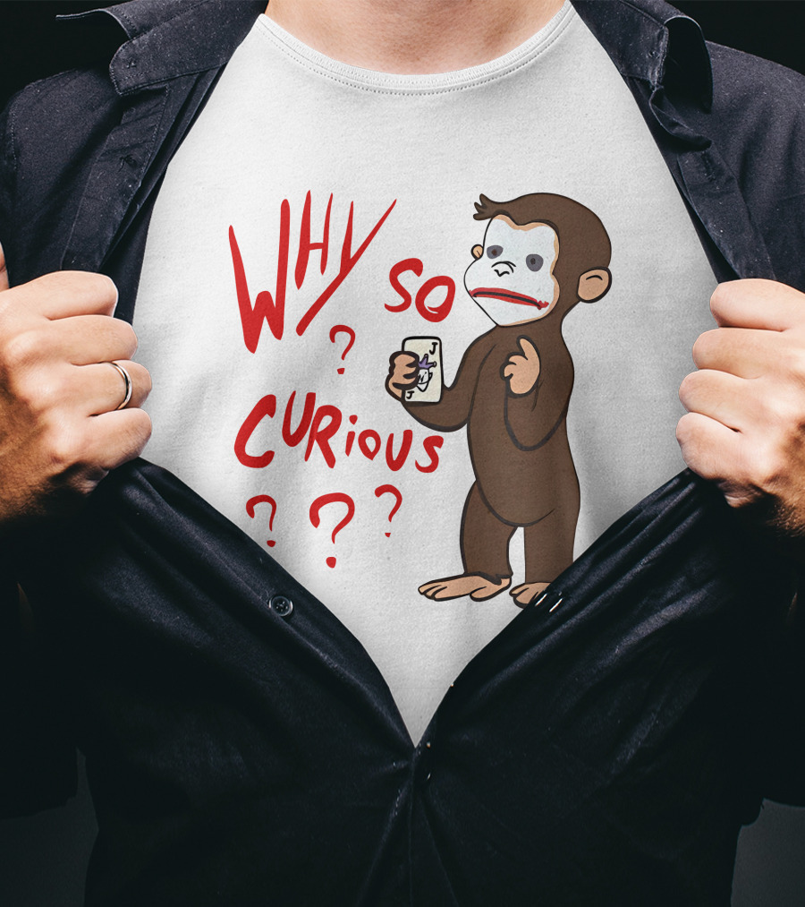 Lucca International Merch Why So Curious Curious George Joker Card T-Shirt