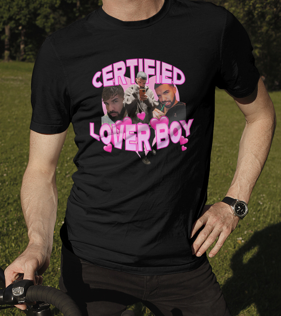 Certified Lover Boy Sad Street Style With Heart Motifs T-Shirt