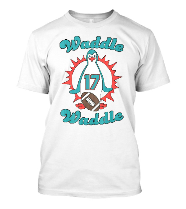 Frank Fleming Waddle Waddle 17 Football Penguin Dolphins T-Shirt