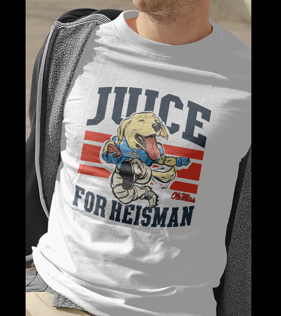 Juice For Heisman Ole Miss Dog Football Cartoon T-Shirt