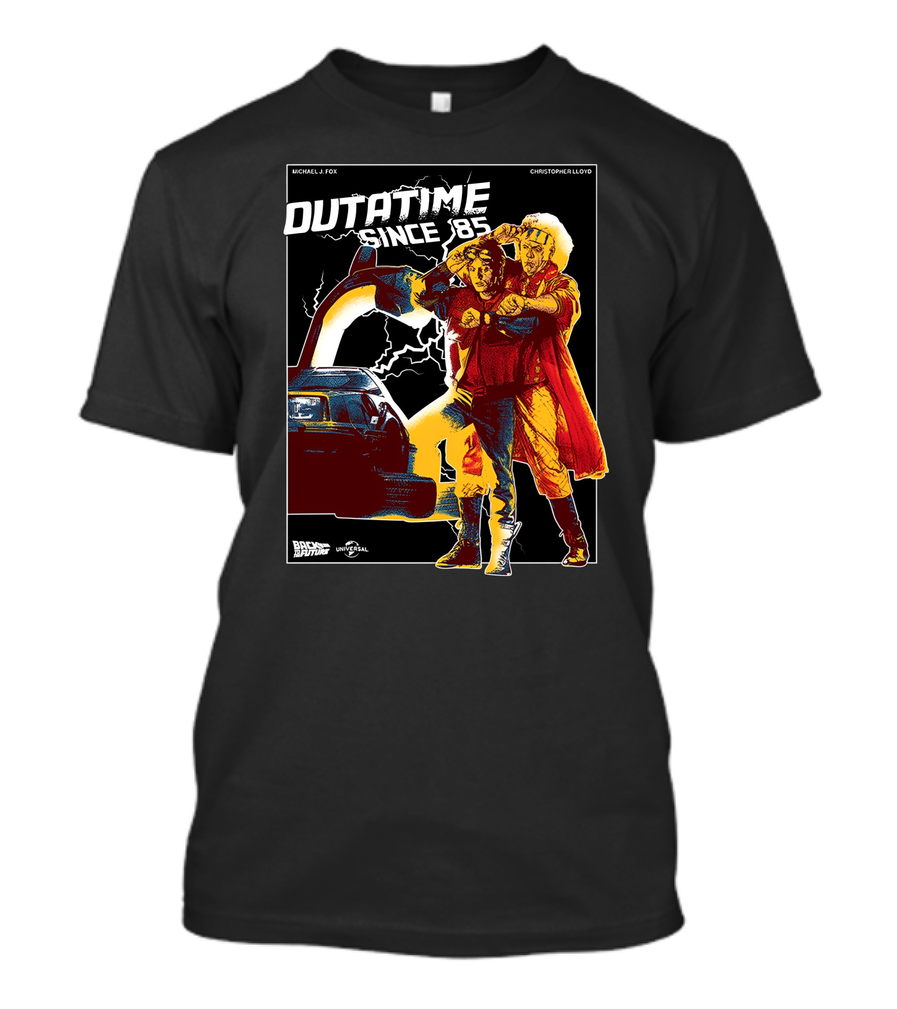 Back To The Future Outatime Since 85 Michael J. Fox Christopher Lloyd Universal T-Shirt